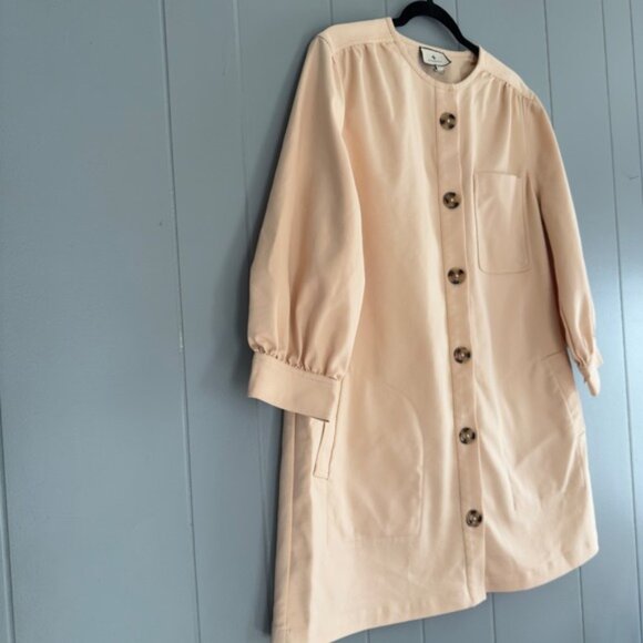 Tuckernuck Blake Shift Shirt Dress XL Stone Neutral French Girl Quiet Luxury - Picture 11 of 11
